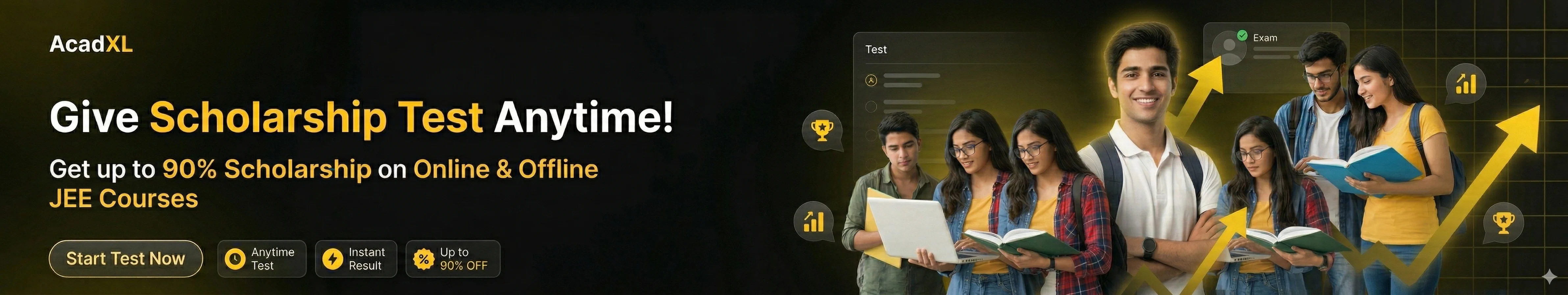 AcadXL Scholarship Test - Get up to 90% Scholarship